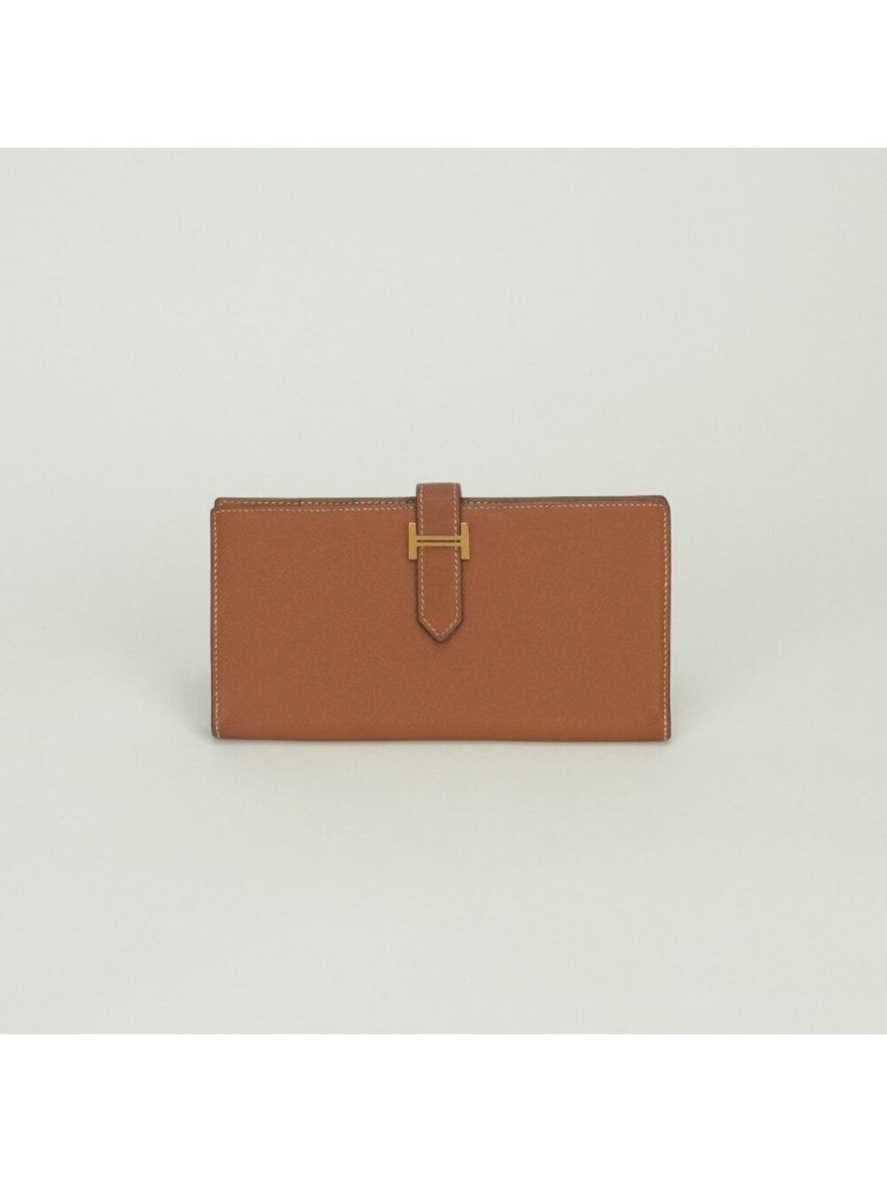 Hermes Bearn Soufflet Wallet Epsom Gold Brown Veau